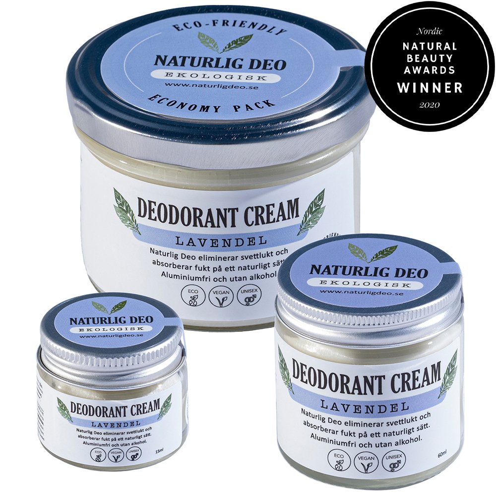 Naturlig Deo ekologisk deodorant cream Lavendel, 3 storlekar bästa deo 2020